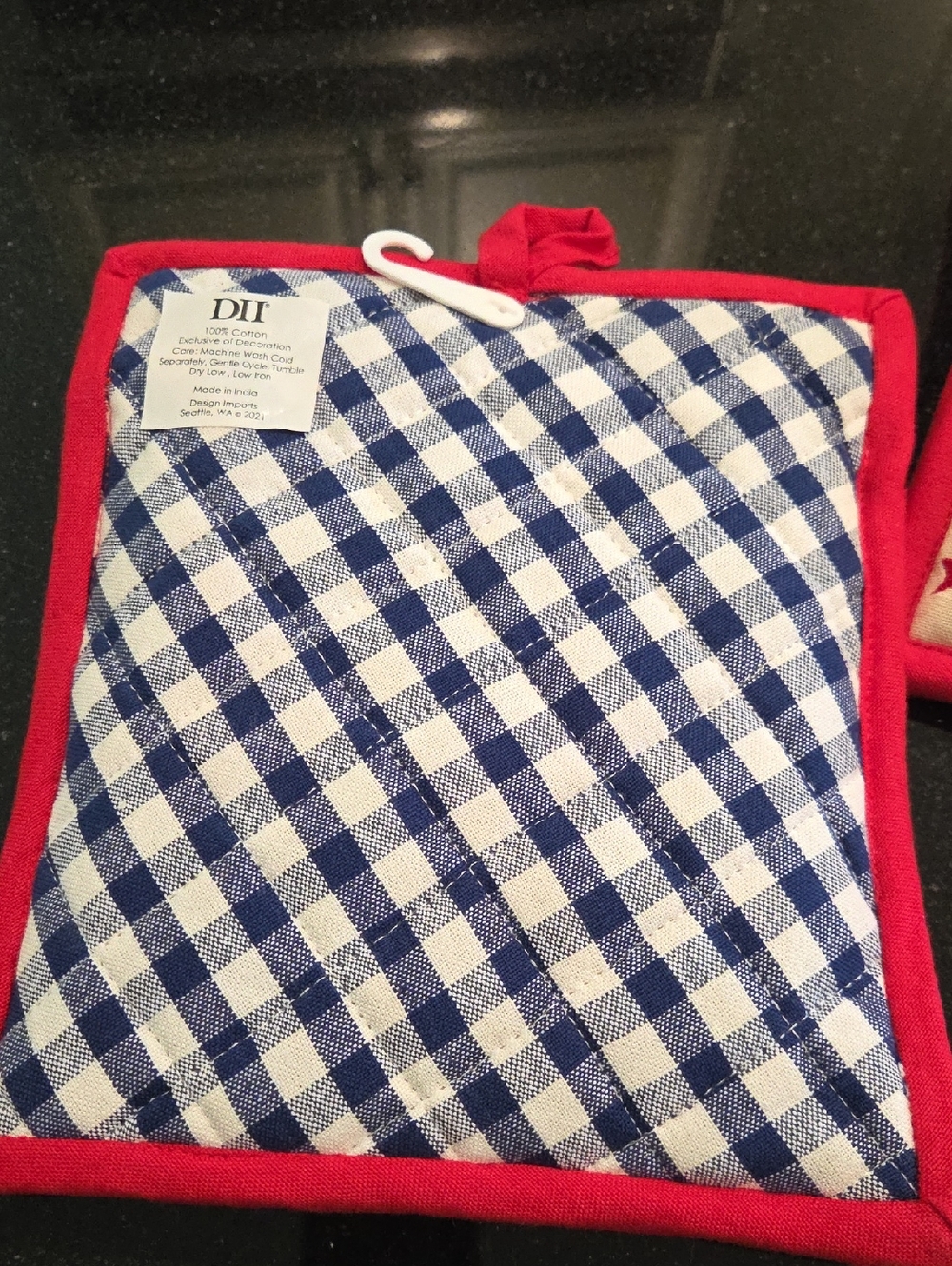 July 4th Set Of 2 Picnic Party Gift Dishcloth Potholder. - Picture 4 of 6